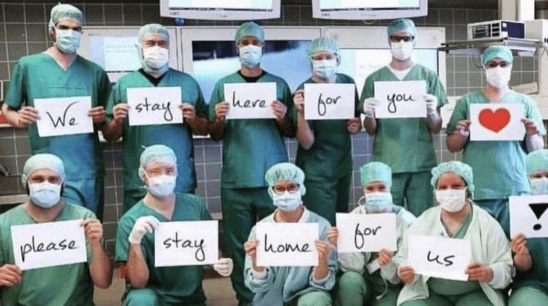 URGENT call from doctors and nurses worldwide to #stayhome