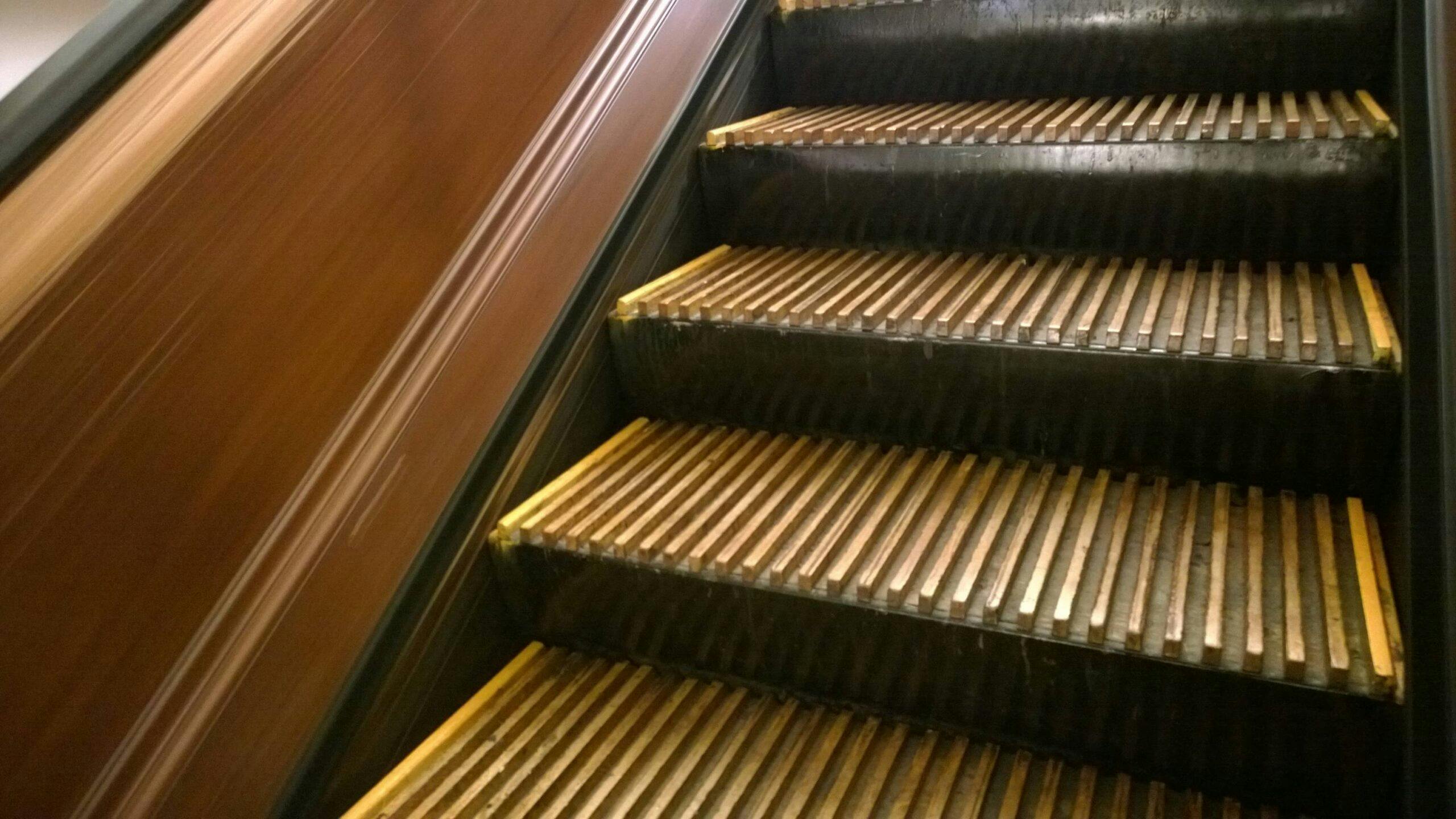Wooden escalators well past their use by date