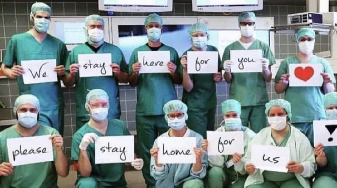 URGENT call from doctors and nurses worldwide to #stayhome